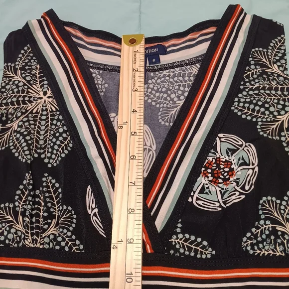 Max Edition Black & Cream Deep V-Neck Summer Dress - Picture 12 of 13